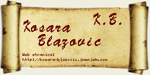 Kosara Blažović vizit kartica